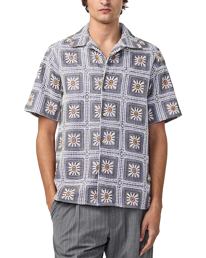 NN07 Julio Cotton Floral Crochet Shirt