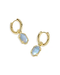 Kendra Scott Hallie Mother Of Pearl Charm Huggie Hoop Earrings