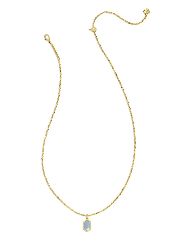 Hallie Mother Of Pearl Pendant Necklace Gold Tone, 18"