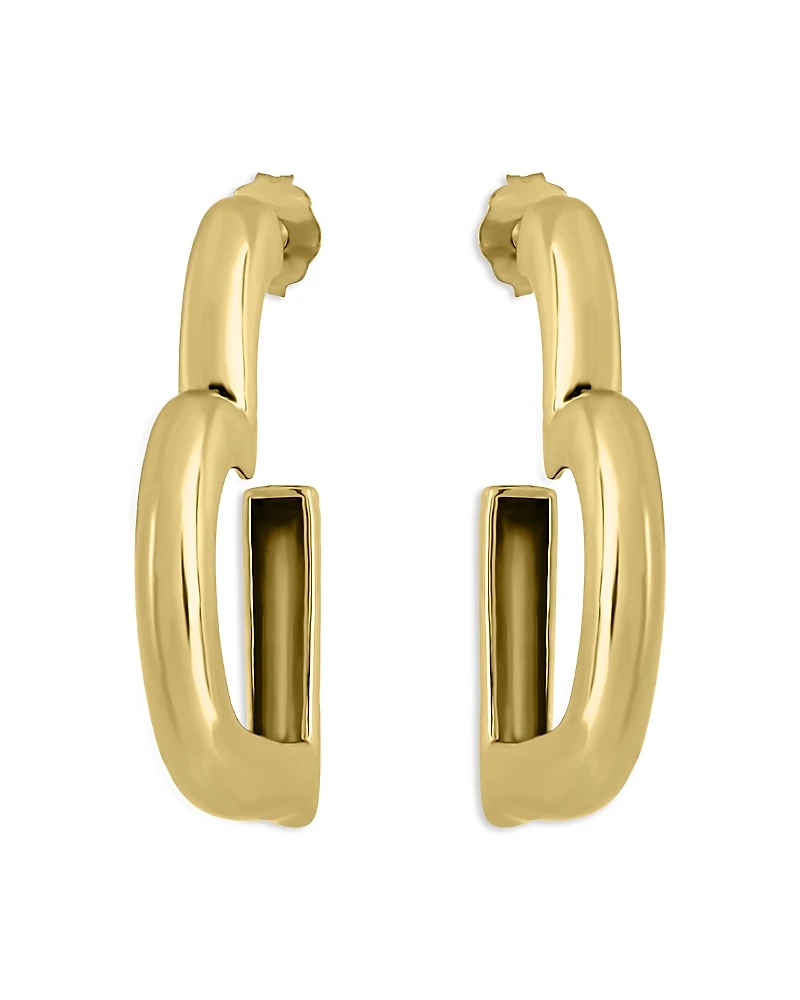 Aqua Gold Plate Open Heart Half Hoop Earrings - Exclusive