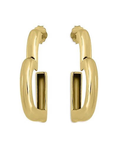 Aqua Gold Plate Open Heart Half Hoop Earrings - Exclusive