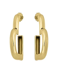 Aqua Gold Plate Open Heart Half Hoop Earrings - Exclusive