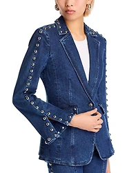 Studded Denim Milly Blazer