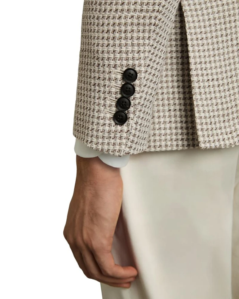 Slim Fit Dogtooth Check Blazer