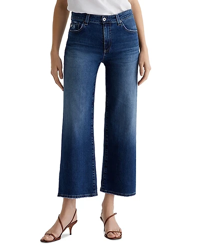 Ag Mid Rise Cropped Wide Leg Jeans