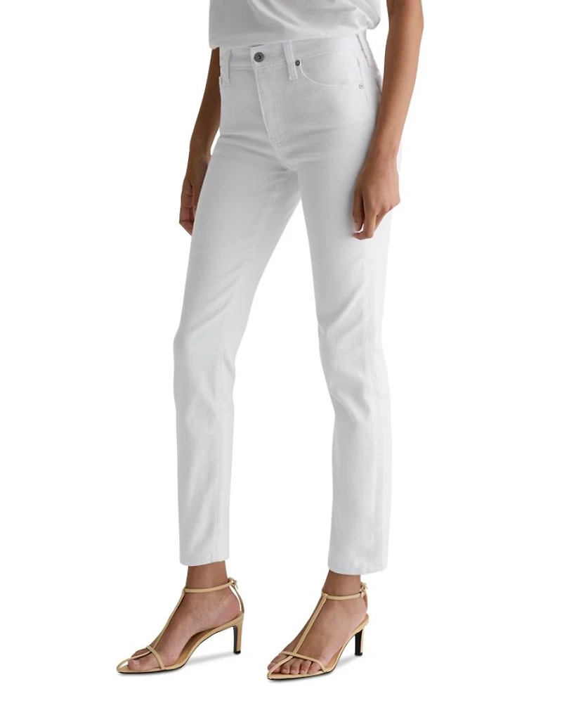 Mari Mid Rise Straight Leg Jeans White