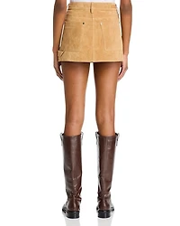 Suede Carpenter Mini Skirt