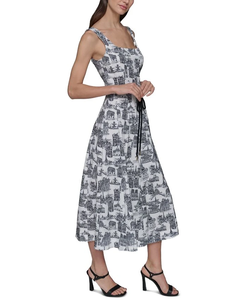 Square Neck Fit and Flare Dress