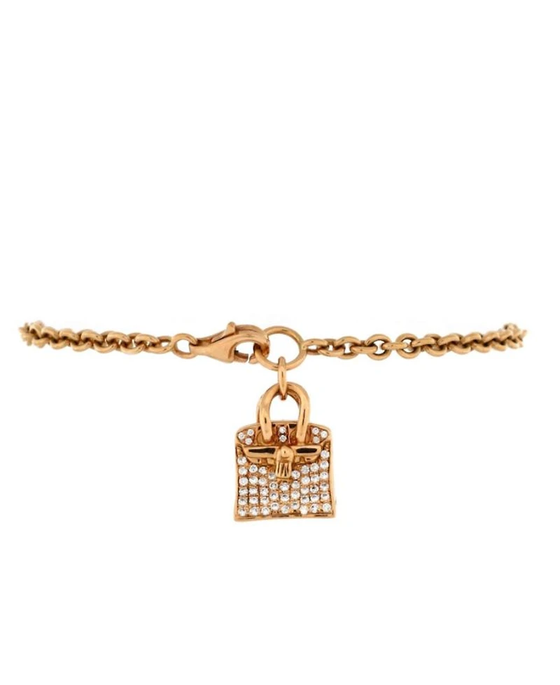Birkin Amulette Pendant Bracelet 18K Rose Gold and Diamonds