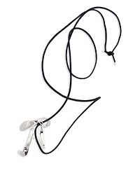Polished Silver Bow & Crystal Long Cord Pendant Necklace, 44.1"