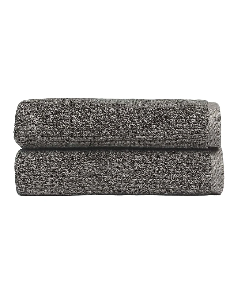 Cozy Earth Ribbed Terrry Hand Towels, Set of 2