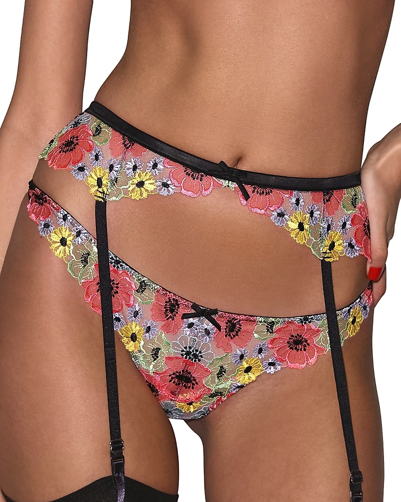 Fleur du Mal Azalea Embroidered Thong
