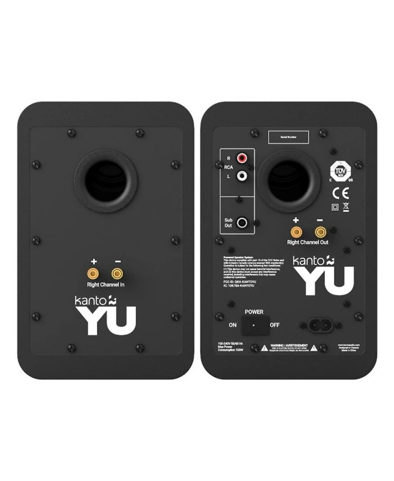 YU Powered Bookshelf Speaker with Bluetooth & RCA Input (Matte Black) - Pair