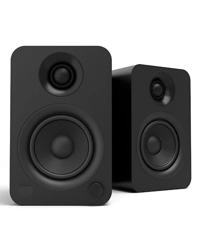 YU Powered Bookshelf Speaker with Bluetooth & RCA Input (Matte Black) - Pair