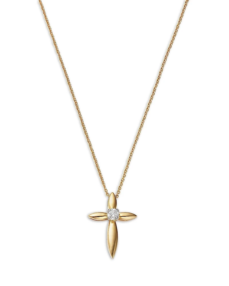 Bloomingdale's Diamond Solitaire Diamond Cross Pendant Necklace