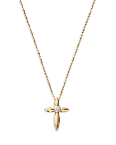 Bloomingdale's Diamond Solitaire Diamond Cross Pendant Necklace