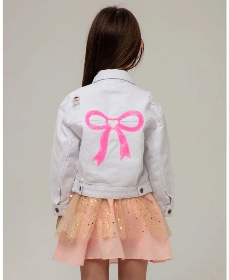 Girls' Patched Denim Jacket- Little Kid, Big Kid