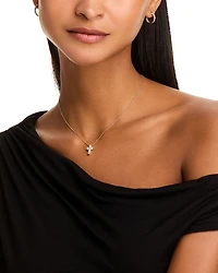 Diamond Cross Pendant Necklace in 14K Yellow Gold