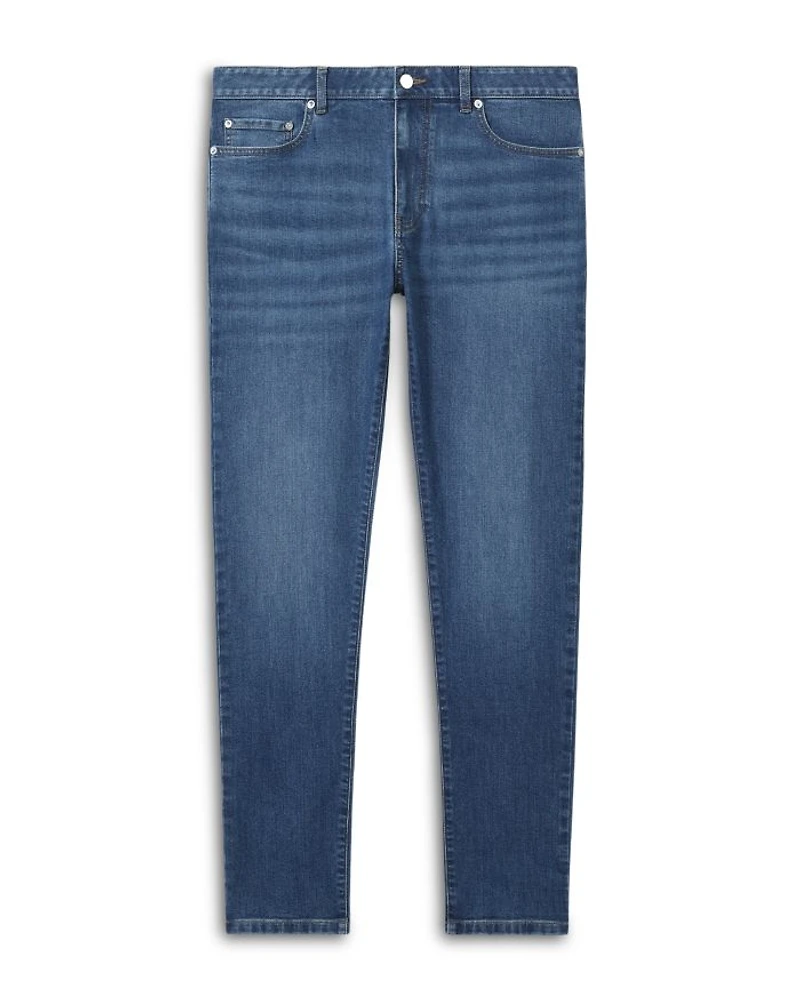 Tapered Slim Fit Jeans Mid Blue Wash