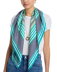 Echo Stripe Vortex Square Silk Scarf