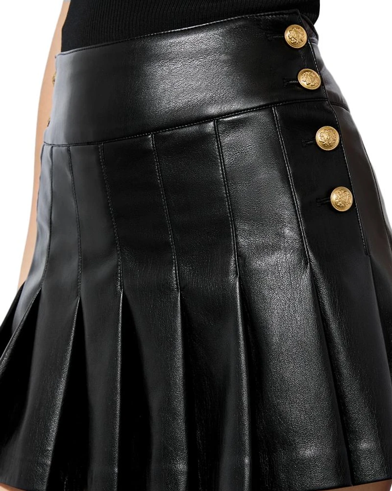 Lanna Faux Leather Mini Skirt