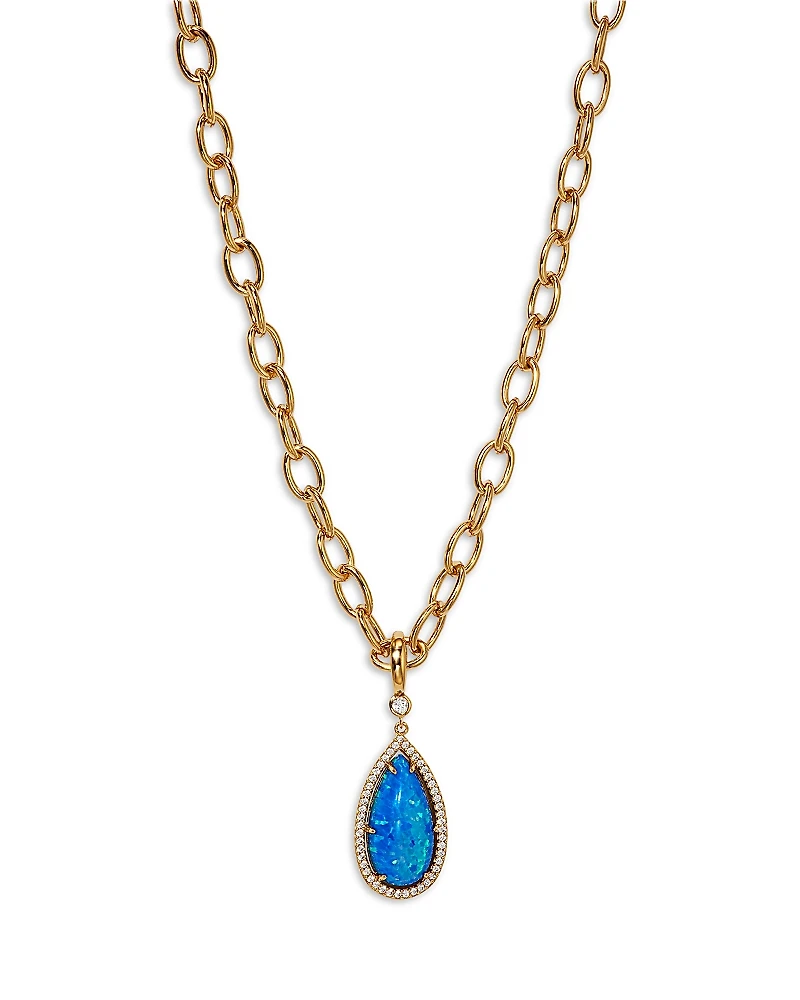 Nadri Blue Lagoon Pave & Stone Pendant Necklace