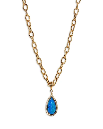 Nadri Blue Lagoon Pave & Stone Pendant Necklace