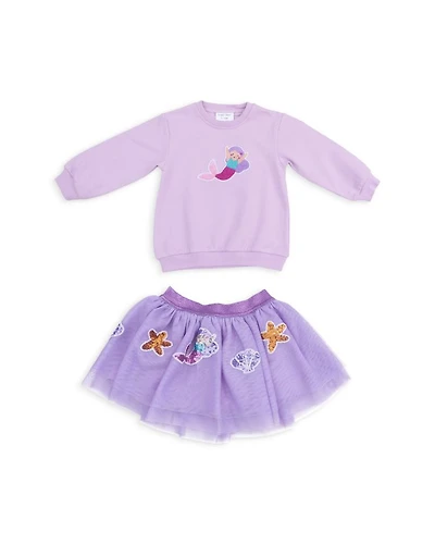 Girls' Mermaid Puffy Appliqué Oversized Sweatshirt & Tutu Skirt Set - Baby