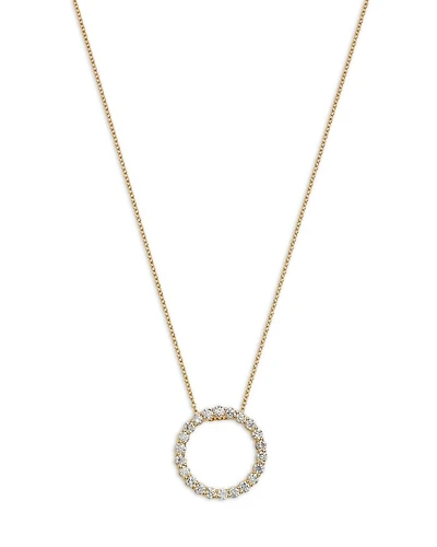 Diamond Circle Pendant Necklace in 14K Yellow Gold