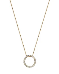 Diamond Circle Pendant Necklace in 14K Yellow Gold