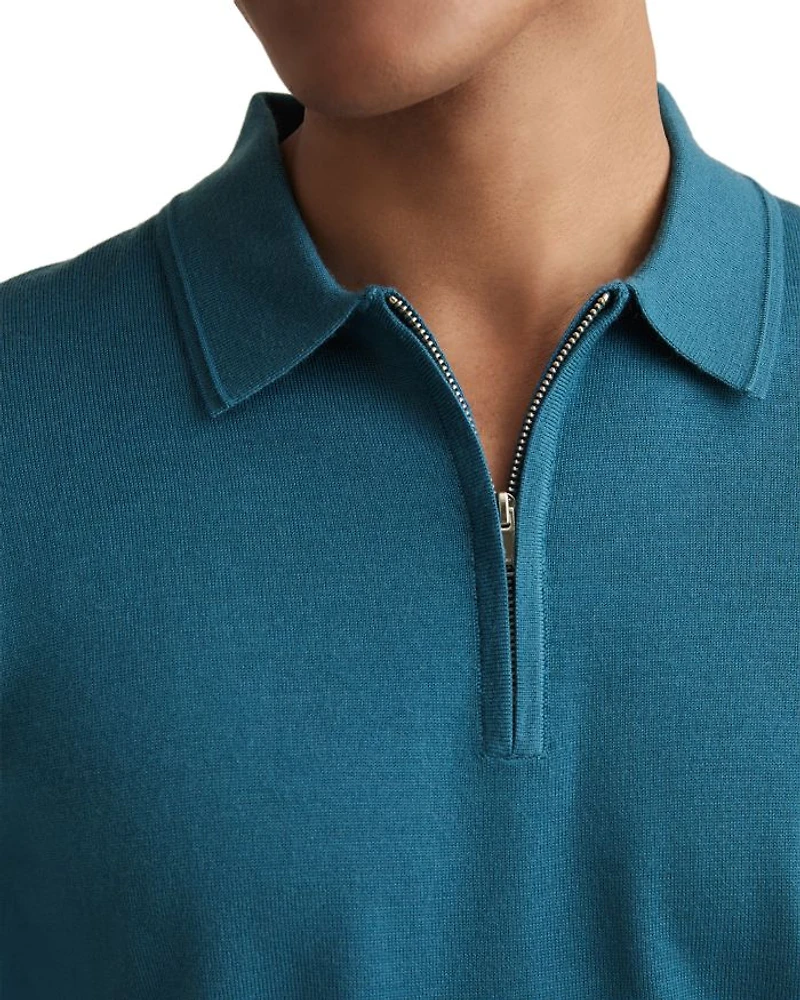 Maxwell Half Zip Merino Wool Polo Shirt