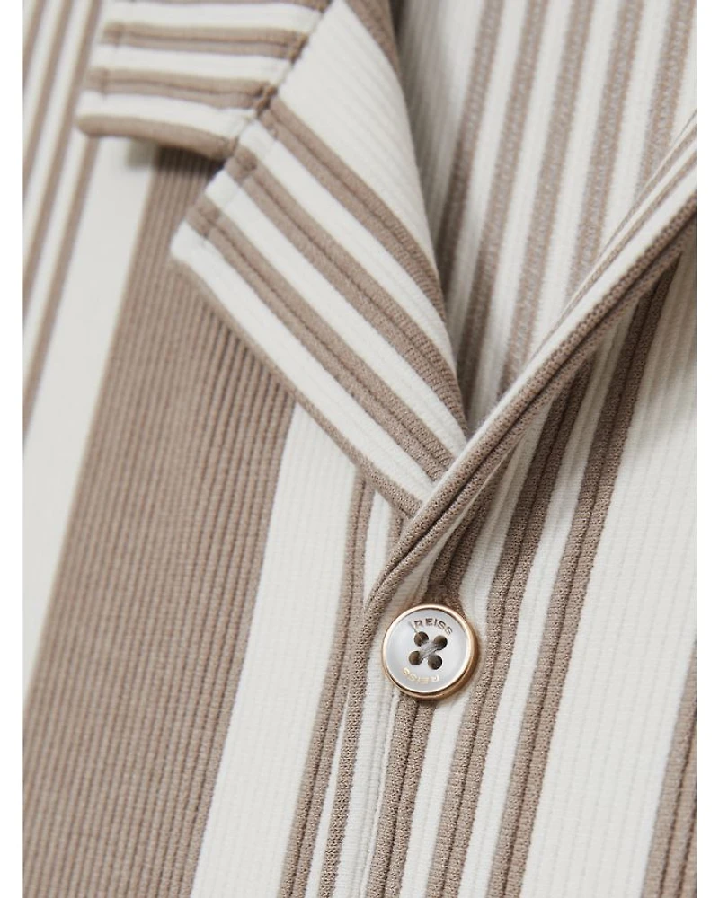 Alcazar Stripe Ribbed Cuban Shirt