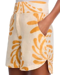 Tomaso Printed Linen Shorts