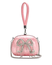 Pink Pearlescent Top Handle Clutch