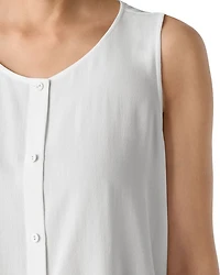 Silk Georgette Crepe Round Neck Top