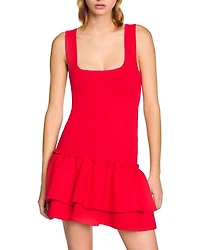 Ruffled Short Knit Dress