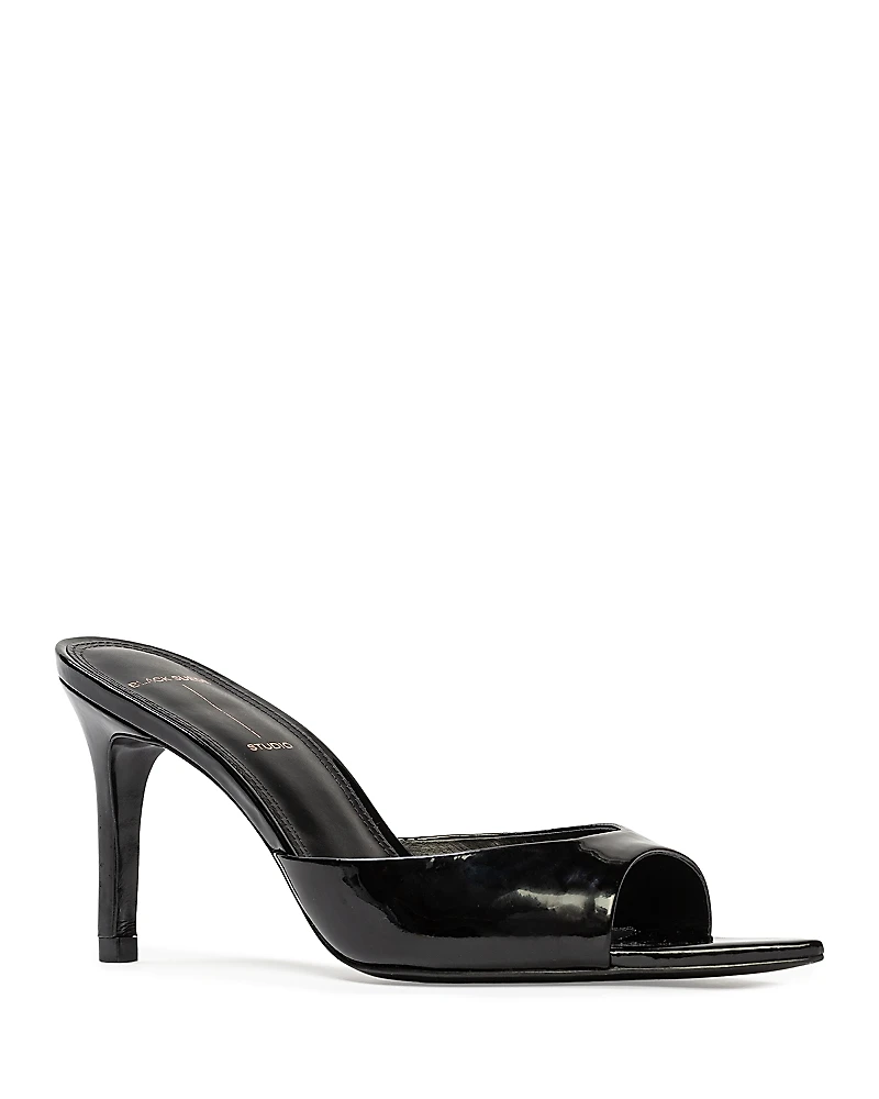 Black Suede Studio Women's Brea Patent Leather High Heel Sandals