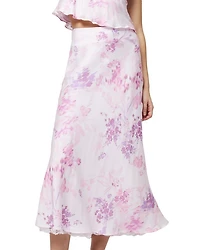 Elyria Oona Satin Midi Skirt