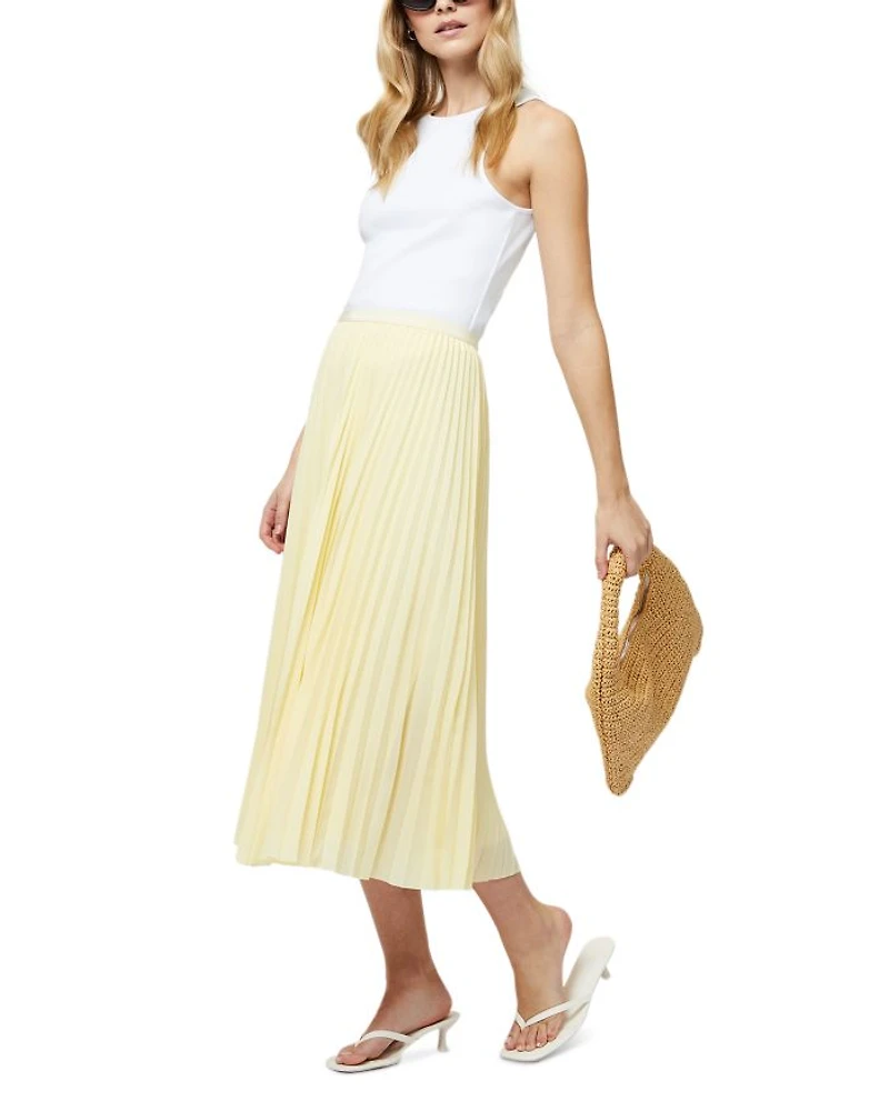 Sunburst Pleated Crepe Skirt
