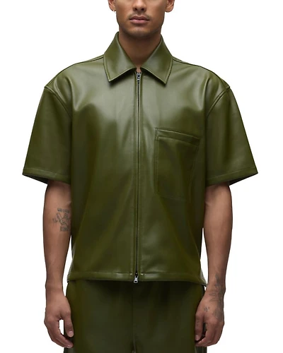 Short Sleeve Zip Front Shirt