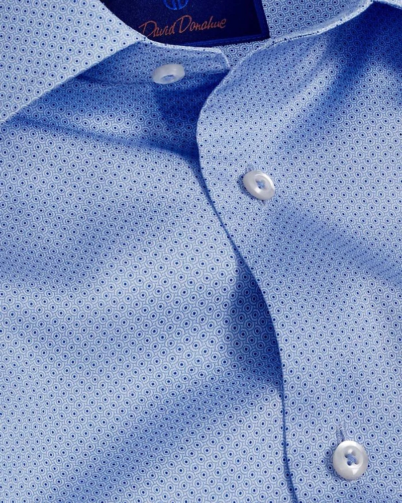 Trim Fit Twill Geometric Dot Print Dress Shirt