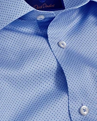 Trim Fit Twill Geometric Dot Print Dress Shirt