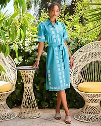 Embroidered Shirt Dress