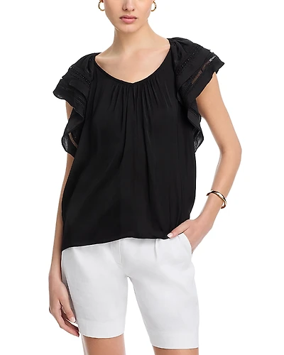 T Tahari Flutter Sleeve Top