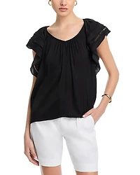 T Tahari Flutter Sleeve Top