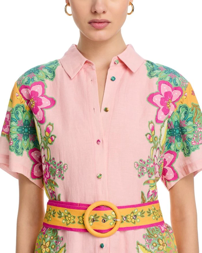 Short Sleeve Midi Shirt Dress