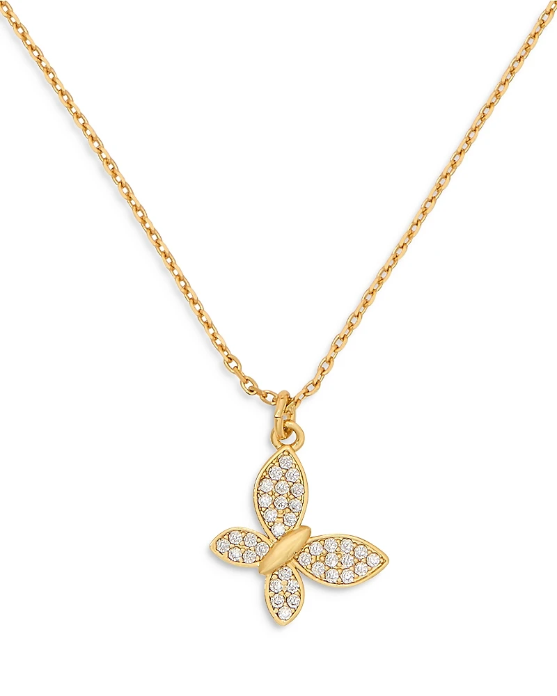 kate spade new york Pave Butterfly Pendant Necklace