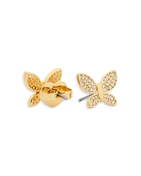 Pavé Butterfly Stud Earrings in Gold Tone