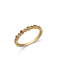 Moon & Meadow 14K Yellow Gold Multi Sapphire Bezel Stack Ring
