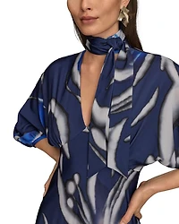 Satin Tie Neck Dress